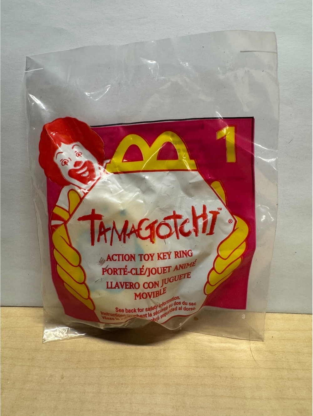 1998 McDonald's Tamagotchi #1 Action Toy Key Ring new in bag